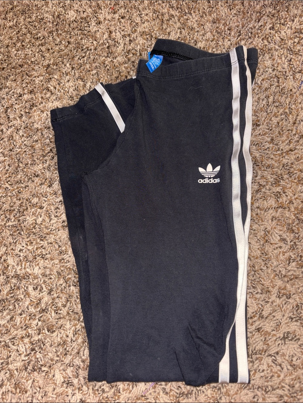 adidas Black Jogger Pants with White Side Stripes